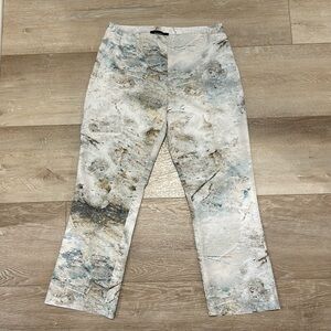 Karen Kane pull on Ankle Pants Sz 8 watercolors EUC